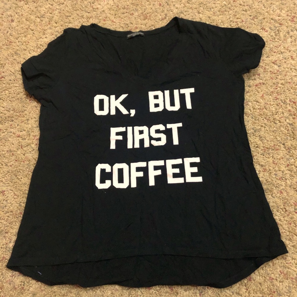 Ok, But First Coffee Black V-Neck